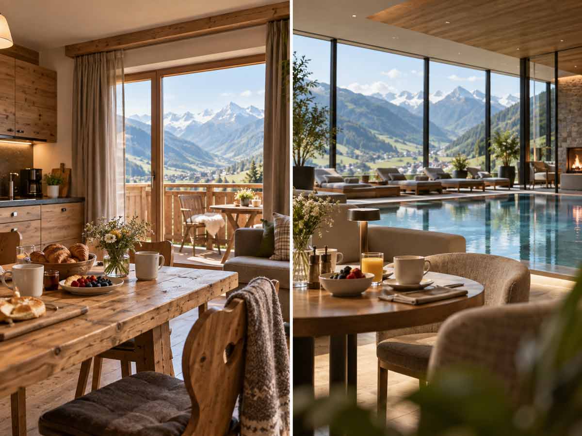 Ferienwohnung oder Aparthotel im Zillertal? Der Unterschied entscheidet über Frühstück, Pool und Service